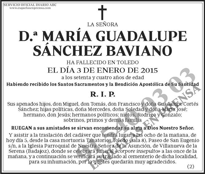 María Guadalupe Sánchez Baviano